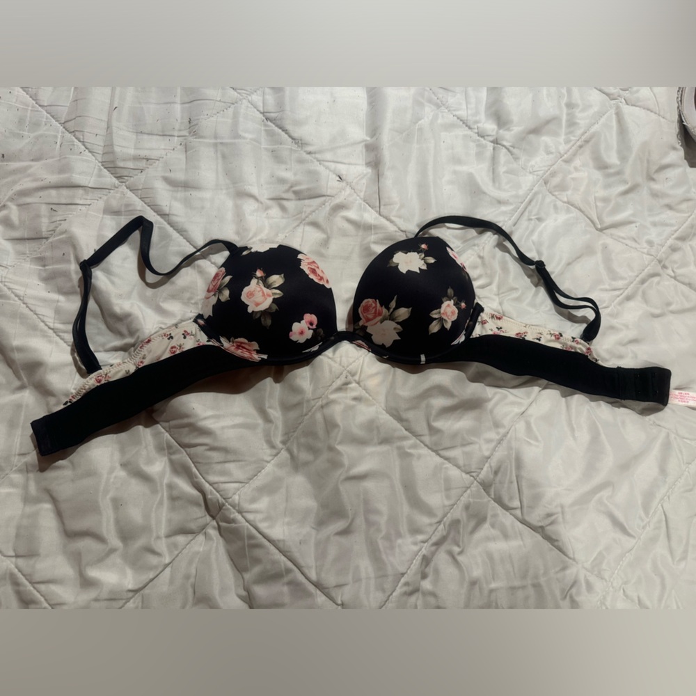 Victoria secret pink floral push-up bra